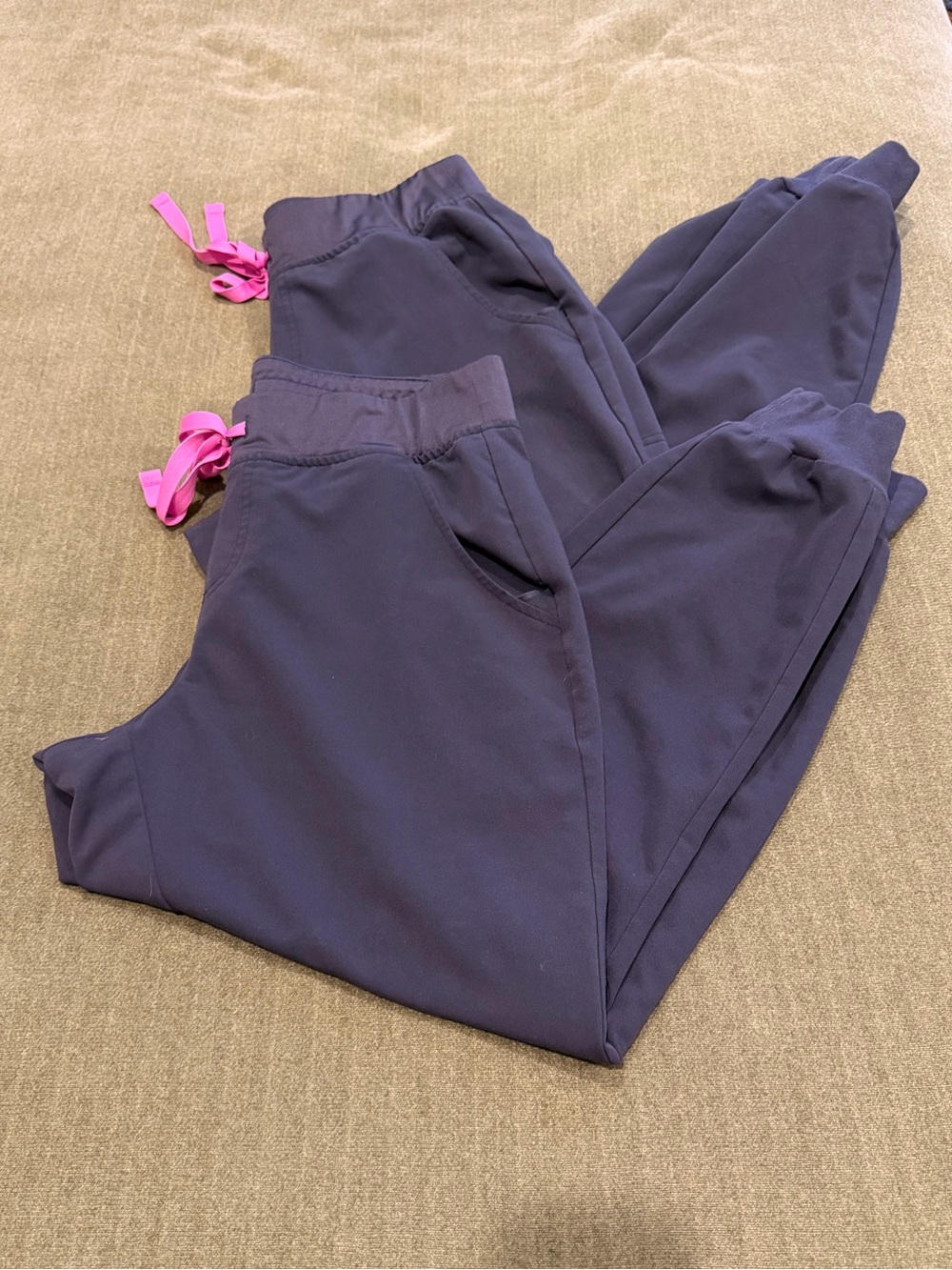 Figs NightSky Zamora Joggers with Pink Drawstring, M/P